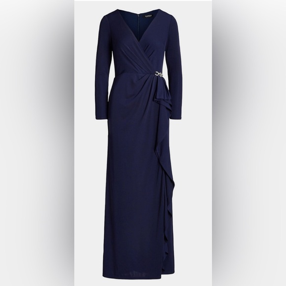 Lauren Ralph Lauren- Ruffle Trim Jersey Dress Size 18, {NWT} - Picture 1 of 8